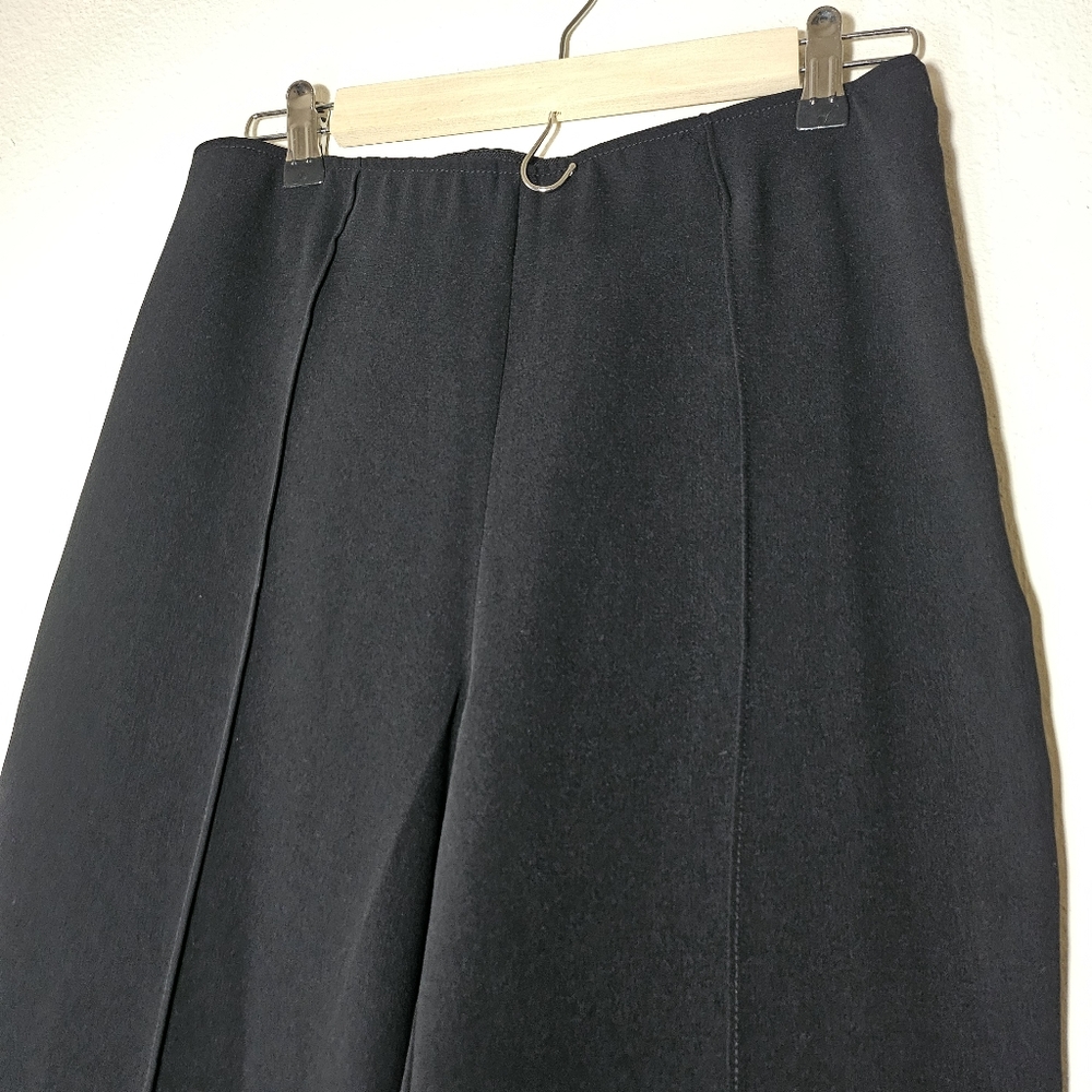 Cinq a Sept Brianne Pintuck Crepe Pants Black Size 10 Slit Leg Career READ